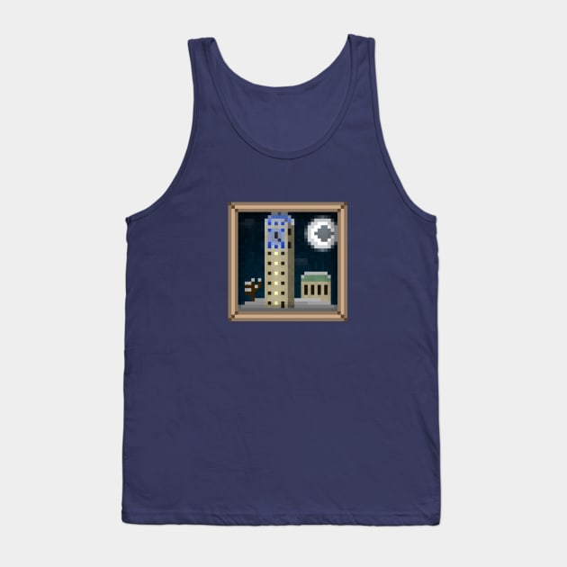 "The Bell Tower" - TAN BORDER Tank Top by Little Landmarks